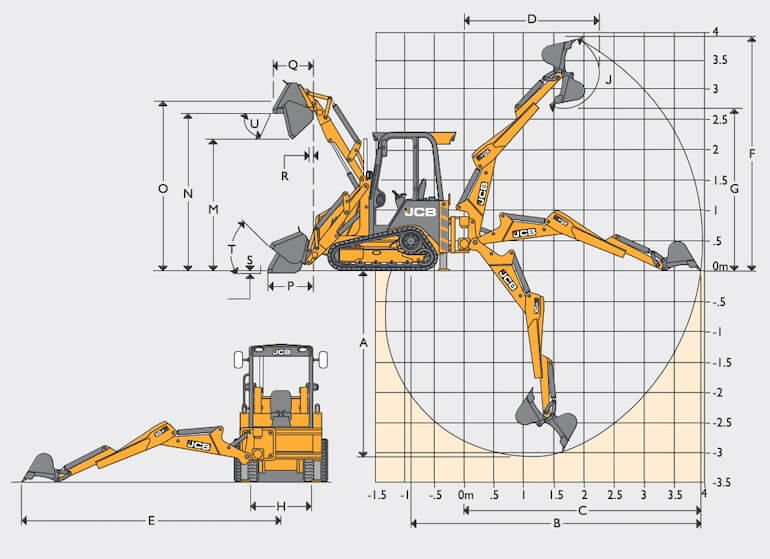 JCB 1CXT Backhoe Loader Dimensions